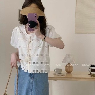 Áo sơ mi thô thêu phối tay sơ mi siêu nét