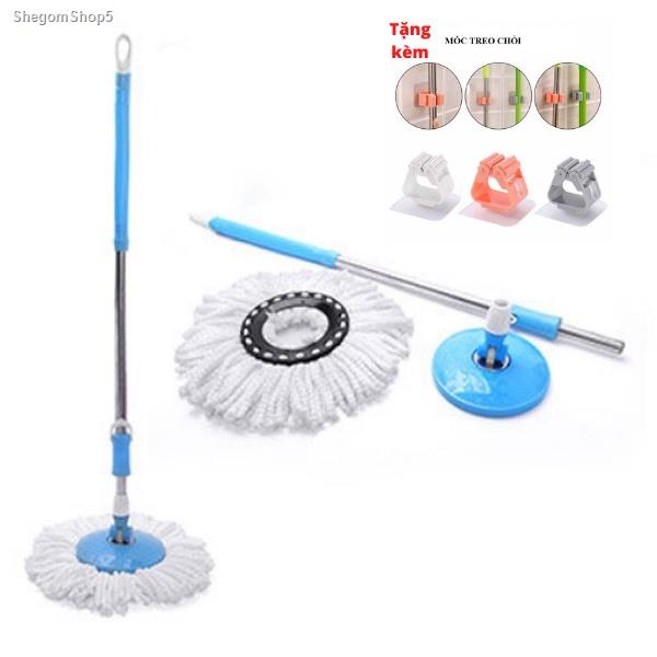 Bộ cán chổi lau nhà thái lan 360 độ xanh ( cây lau+ bàn+ bông lau )
