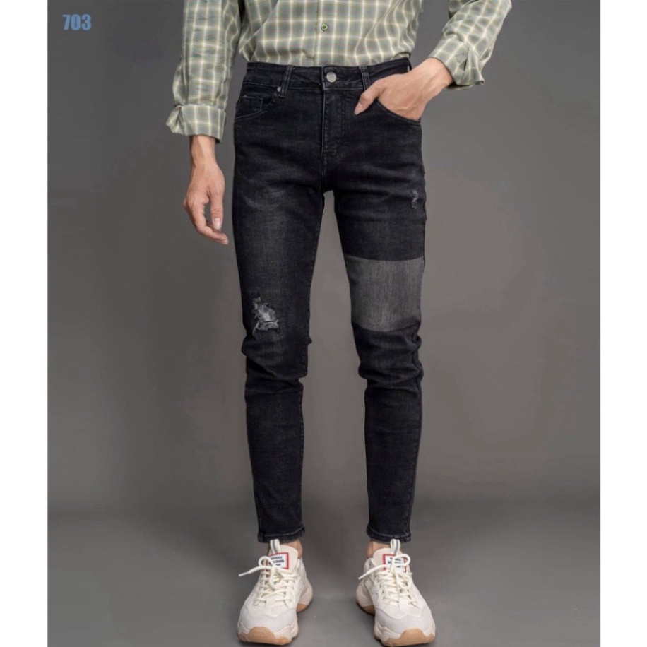 Quần Bò Jean Skinny Nam Màu Xám Đen Hottrend 2022, tư thế korea Siêu Đẹp mẫu 7703 a256 a32 a124 | BigBuy360 - bigbuy360.vn