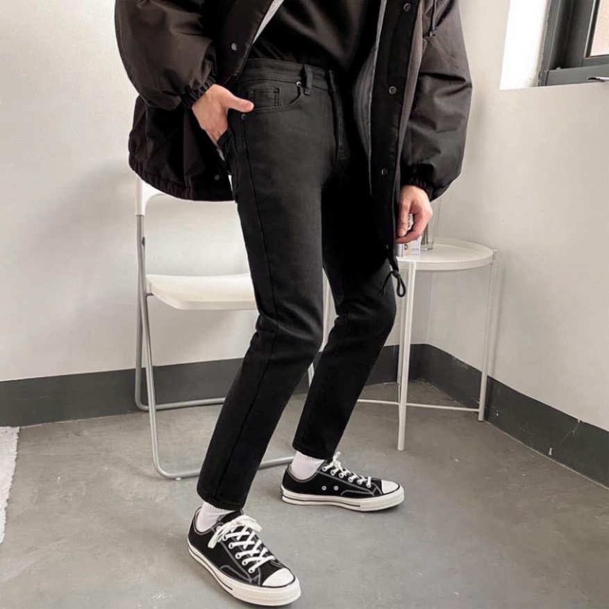 Quần Jean Dài Nam màu đen TRƠN tư thế tươi trẻ trang điểm và thời trang From Chuẩn make up cao cấp Athena- a124 | BigBuy360 - bigbuy360.vn