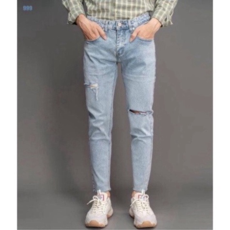 Quần Jean Dài Nam Xanh Rách Chất Bò vững bền cao cấp From Dáng Skinny đẹp tuyệt vời  a256 a32 a124 | BigBuy360 - bigbuy360.vn