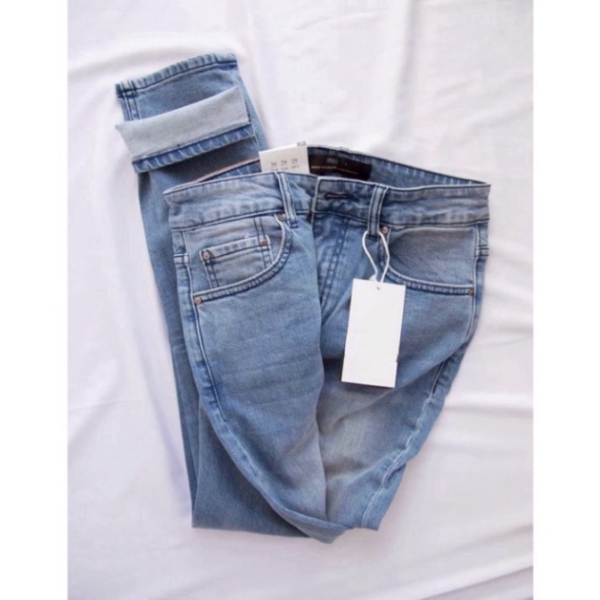 Quần Jean Nam màu xanh da trời da trời co và giãn Ôm From Tôn Dáng Chuẩn, quần bò Nam make up cao cấp a32 a124 | BigBuy360 - bigbuy360.vn