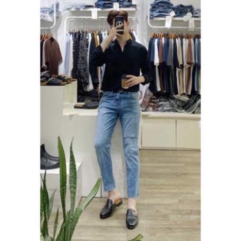 Quần Jean Dài Nam màu xanh lá cây From Dáng Skinny, Chất Bò co và giãn đậm chất Sport mẫu 897đ rách trái a256 a32 a124