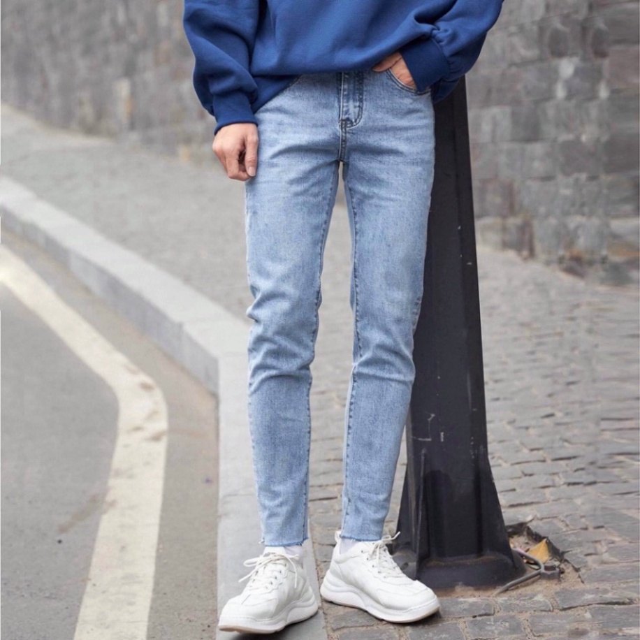 Quần Skinny Jean Bò Nam Rách greed color lá cây Trơn Cắt Gấu tiện lợi trang điểm và thời trang Bảnh Trai a256 a32 a124 | BigBuy360 - bigbuy360.vn