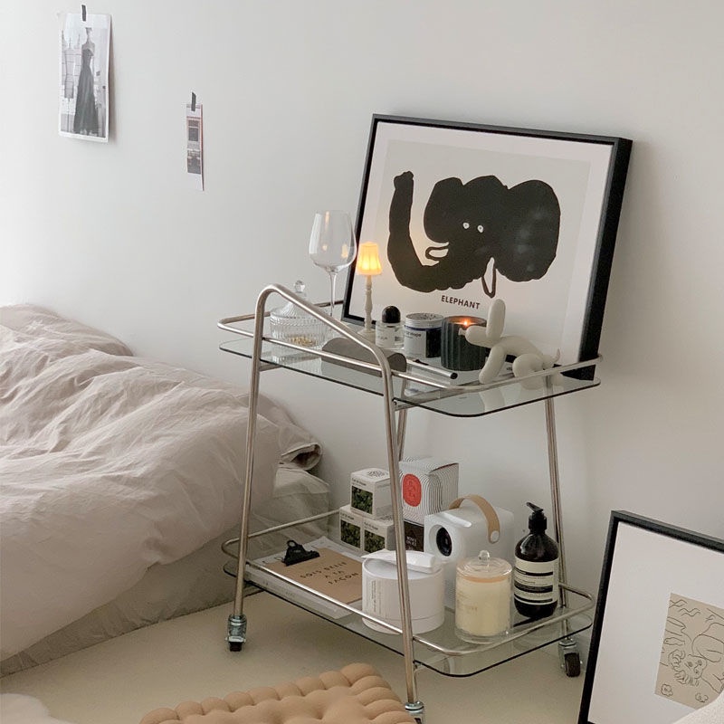 Hộ gia đình đơn giản Phòng khách Xe đẩy rượu Khách sạn Xe đẩy ăn uống bằng thép không gỉ