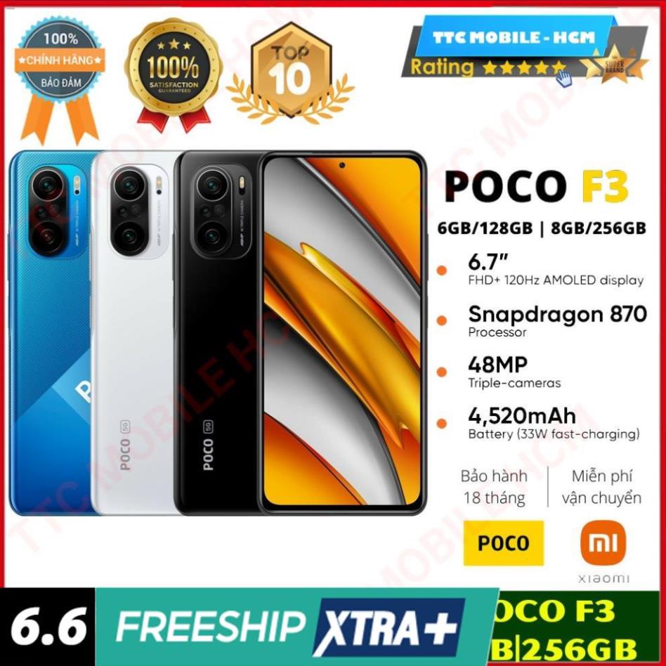 Điện Thoại XIAOMI POCO F3 8GB|256GB / 6GB|128GB  Snapdragon™ 870 5G - BH 18 THÁNG CHÍNH HÃNG | | BigBuy360 - bigbuy360.vn