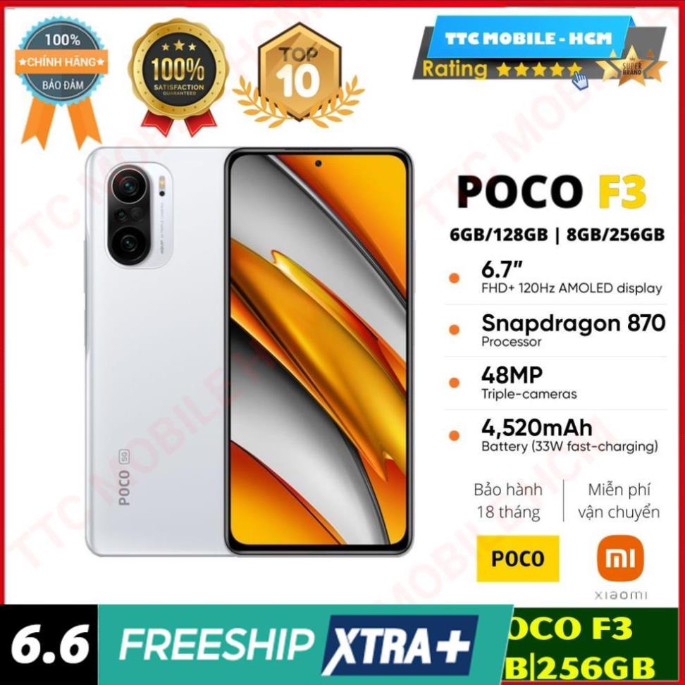 Điện Thoại XIAOMI POCO F3 8GB|256GB / 6GB|128GB  Snapdragon™ 870 5G - BH 18 THÁNG CHÍNH HÃNG | | BigBuy360 - bigbuy360.vn