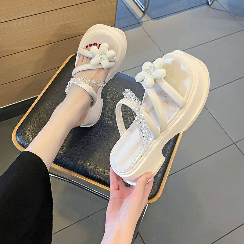 Dép lê quai ngang đế dày bánh xốp nữ