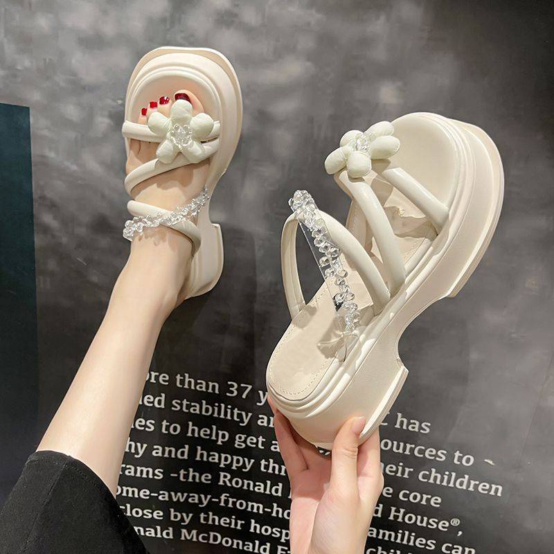 Dép lê quai ngang đế dày bánh xốp nữ