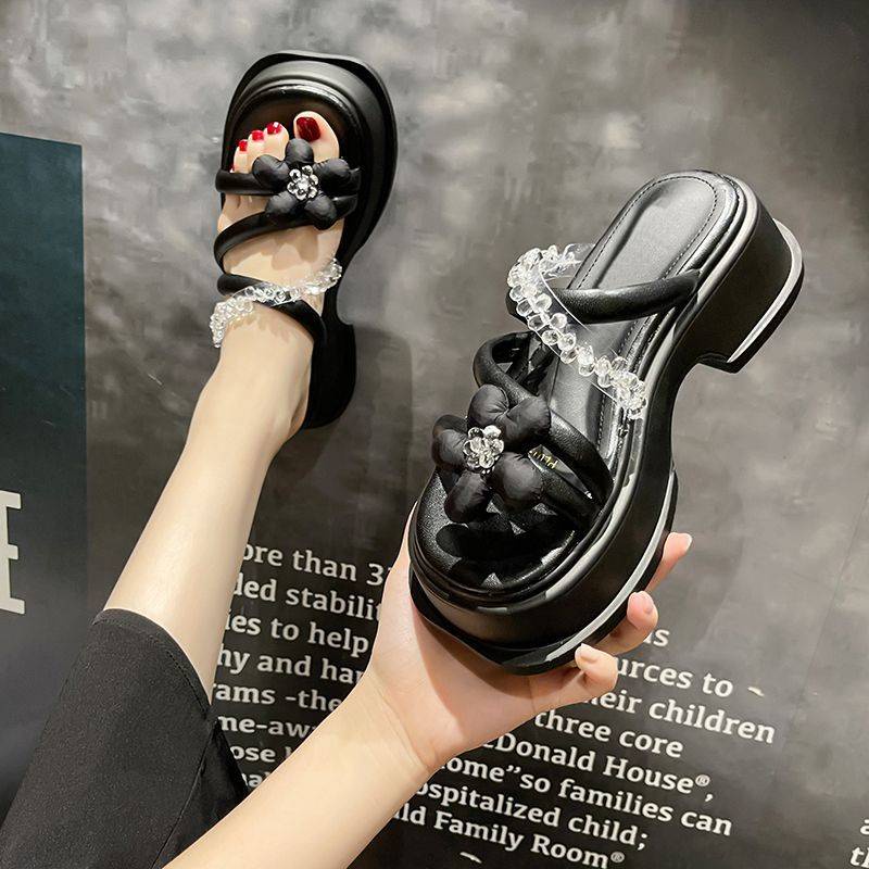 Dép lê quai ngang đế dày bánh xốp nữ