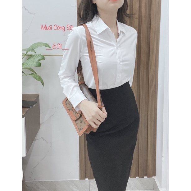 Sơ mi nữ trắng cao cấp THÁI HÒA mã 2022 2011 fom dáng đứng sang chảnh