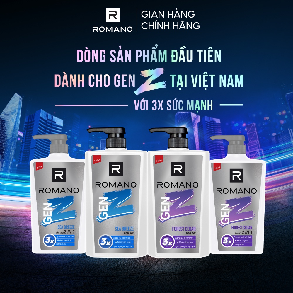 Tắm gội 2 trong 1 Gen Z hương Sea Breeze/ Forest Cedar 610g/ chai - 2 mùi hương có sẵn