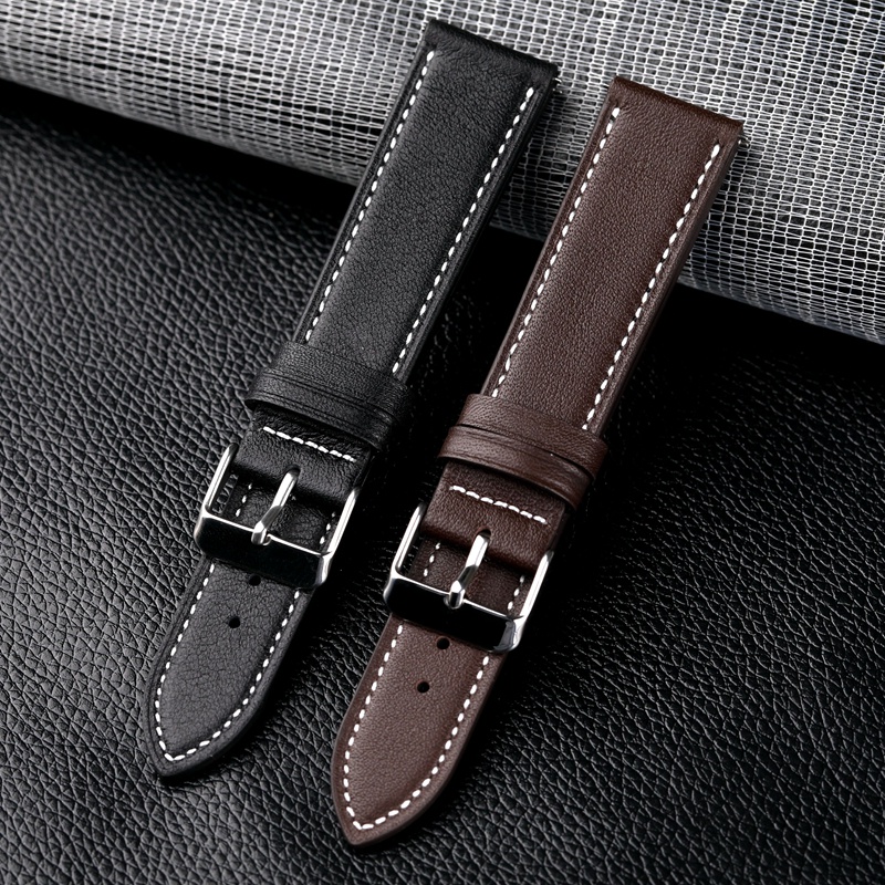 Dây Đeo Đồng Hồ Bằng Da Bò Cao Cấp Siêu Mỏng 18 19 20 21 22MM