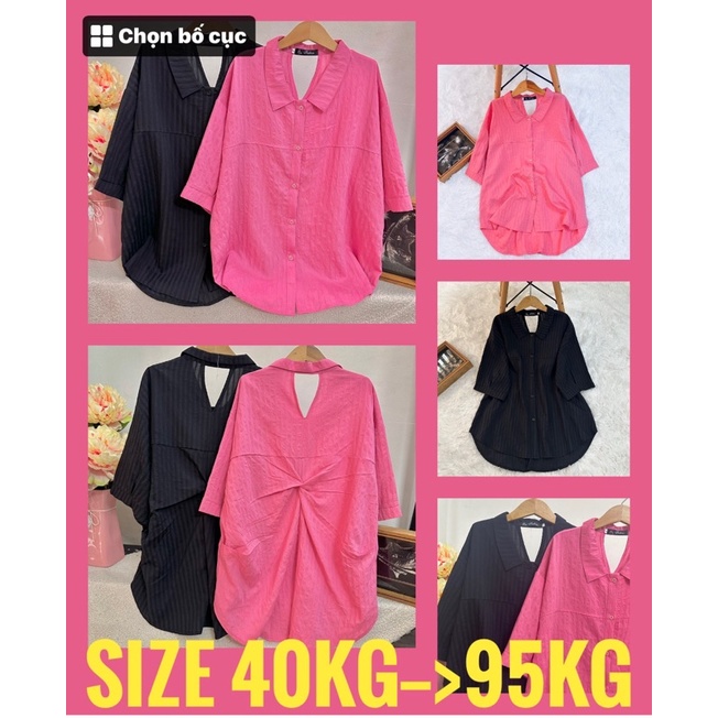 ÁO SƠ MI NỮ TAY NGẮN THIẾT KẾ XOẮN SAU LƯNG ÁO CÓ BIGSIZE ĐẾN 95kg