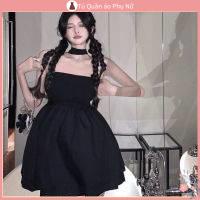 O S Mi N L A M Qu C Quy N Đầm Ngắn Cổ Treo Thắt Eo Thiết Kế Cảm Giác Đính Nơ Màu Tương Phản Mùa Hè 2023 Cho Nữ