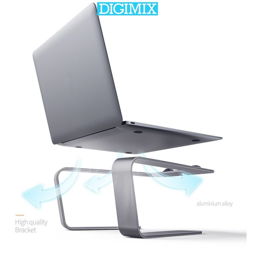 Giá đỡ laptop nhôm tản nhiệt từ họp kim nhôm cao cấp P88 kích thước lớn 2 tầng DIGIMIX