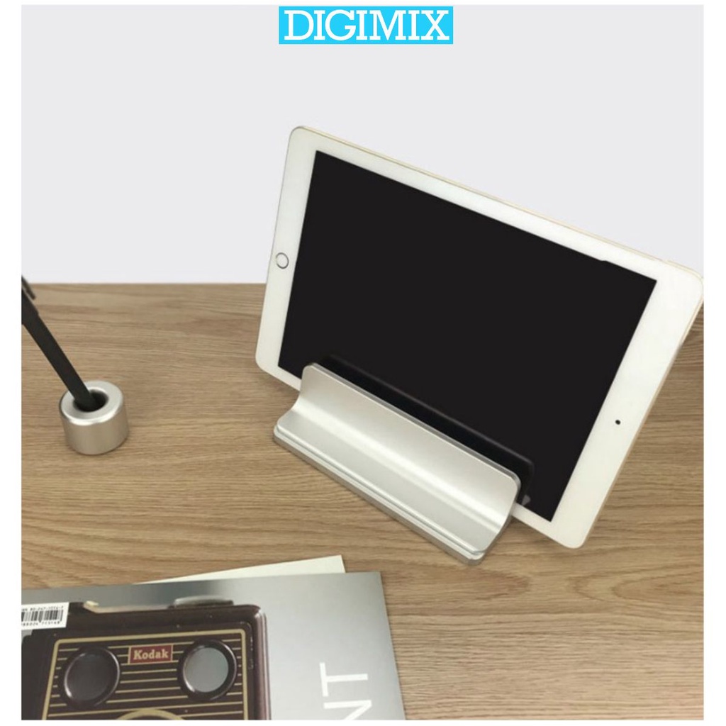 Giá đỡ nhôm cao cấp DIGIMIX Dock dựng gọn gàng cho Máy tính bảng và Laptop kép 2 ngăn nặng đầm