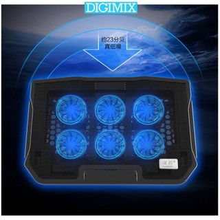 Đế tản nhiệt digimix cho laptop, macbook với 2 cổng usb 6 cánh quạt tản nhiệt làm mát hiệu quả