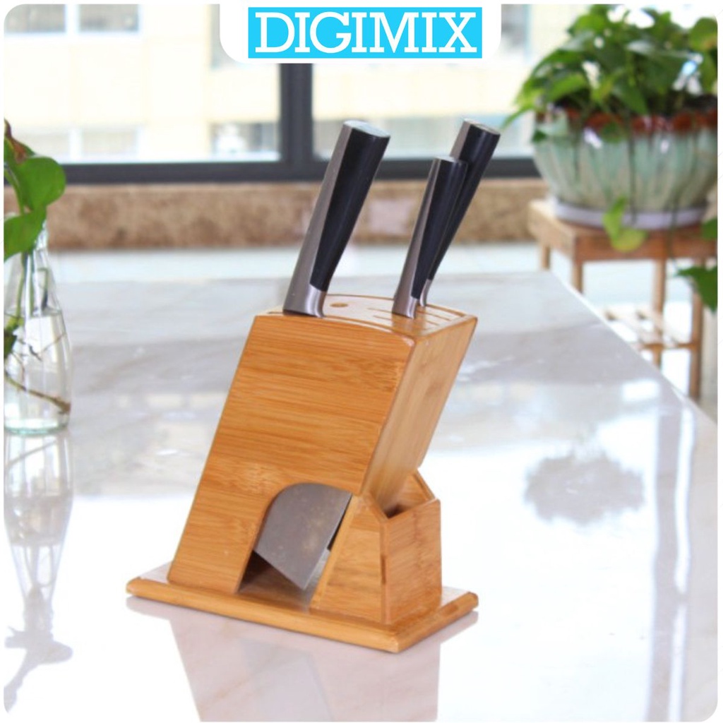 Hộp Cắm Dao Kéo Gỗ tre tự nhiên để bàn tiện lợi đồ dùng nhà bếp tiện ích
