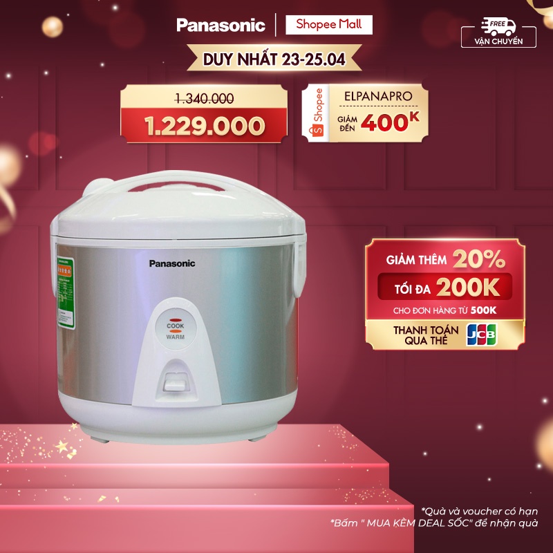 Nồi Cơm Điện Nắp Gài Panasonic SR-MVN18LRAX (1.8L) - Bảo hành chính hãng 12 Tháng