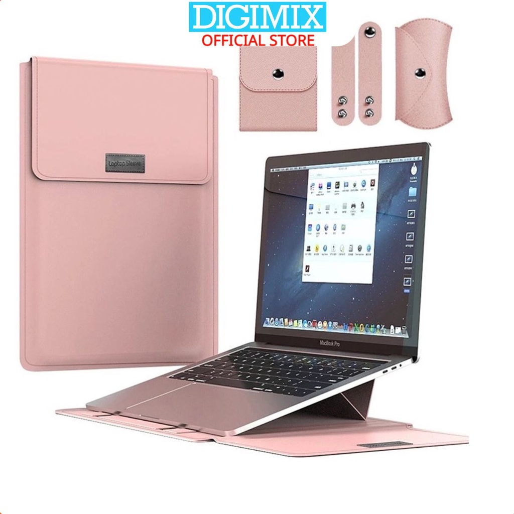 Túi bao da PU đựng máy tính xách tay DIGIMIX  thích hợp cho dòng Laptop & Macbook Size từ 11inch - 15,6 inch.