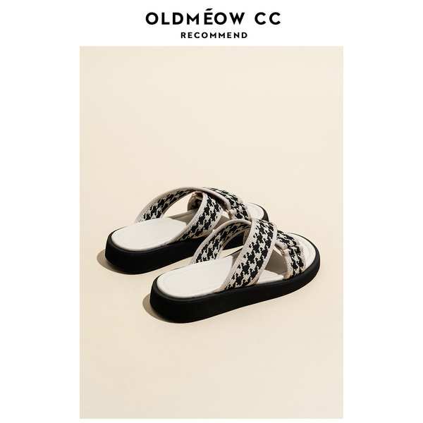 Dép sandal đế dày dép lê đi ngoài mùa hè đế dày chéo thời trang