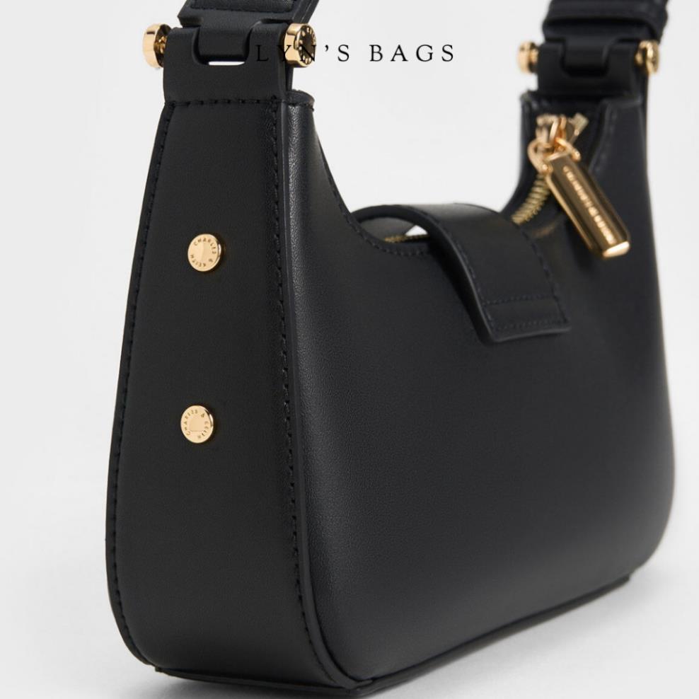 Túi xách nữ CNK kẹp nách kim cài sẵn 2 màu đen, kem