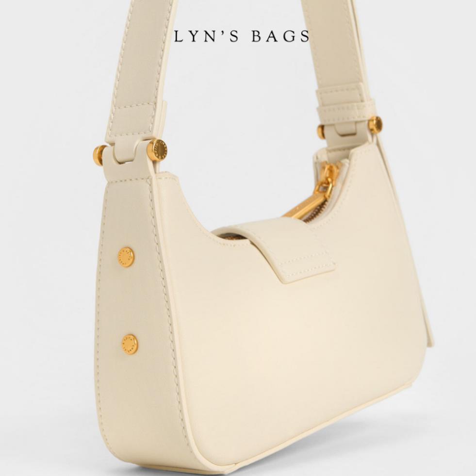 Túi xách nữ CNK kẹp nách kim cài sẵn 2 màu đen, kem