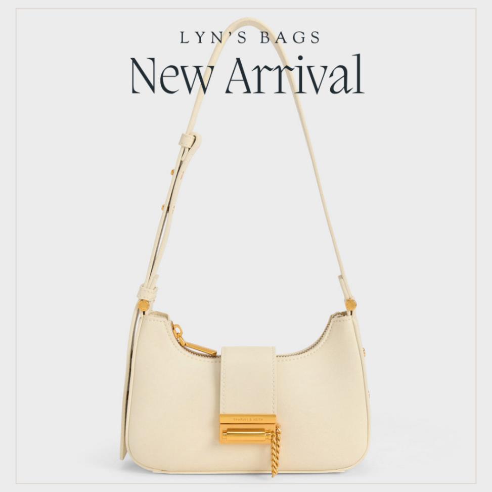 Túi xách nữ CNK kẹp nách kim cài sẵn 2 màu đen, kem