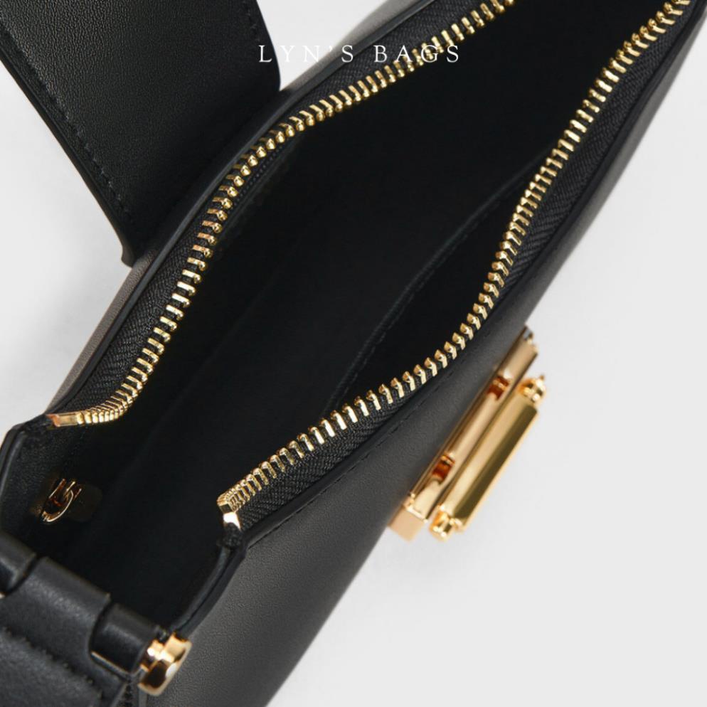 Túi xách nữ CNK kẹp nách kim cài sẵn 2 màu đen, kem