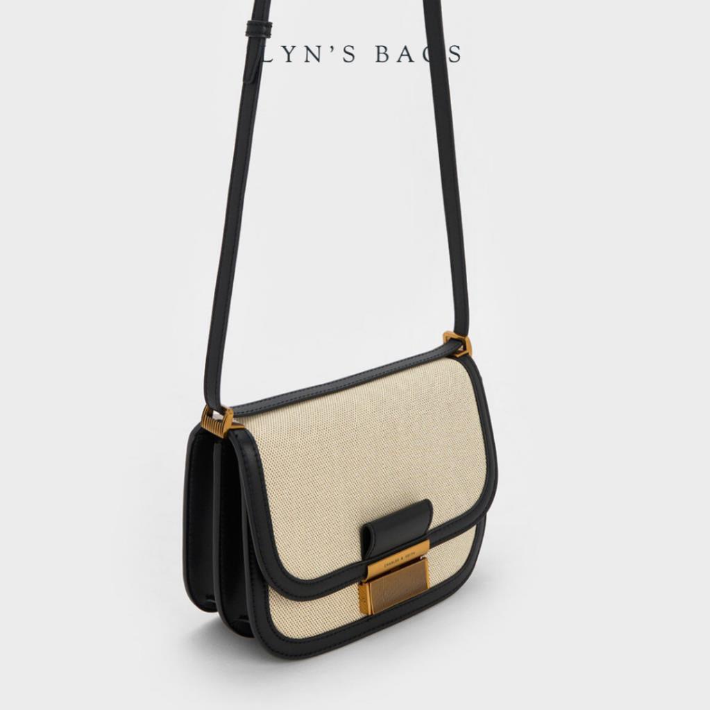 Túi xách nữ CNK phối dạ sẵn 2 màu đen, nâu