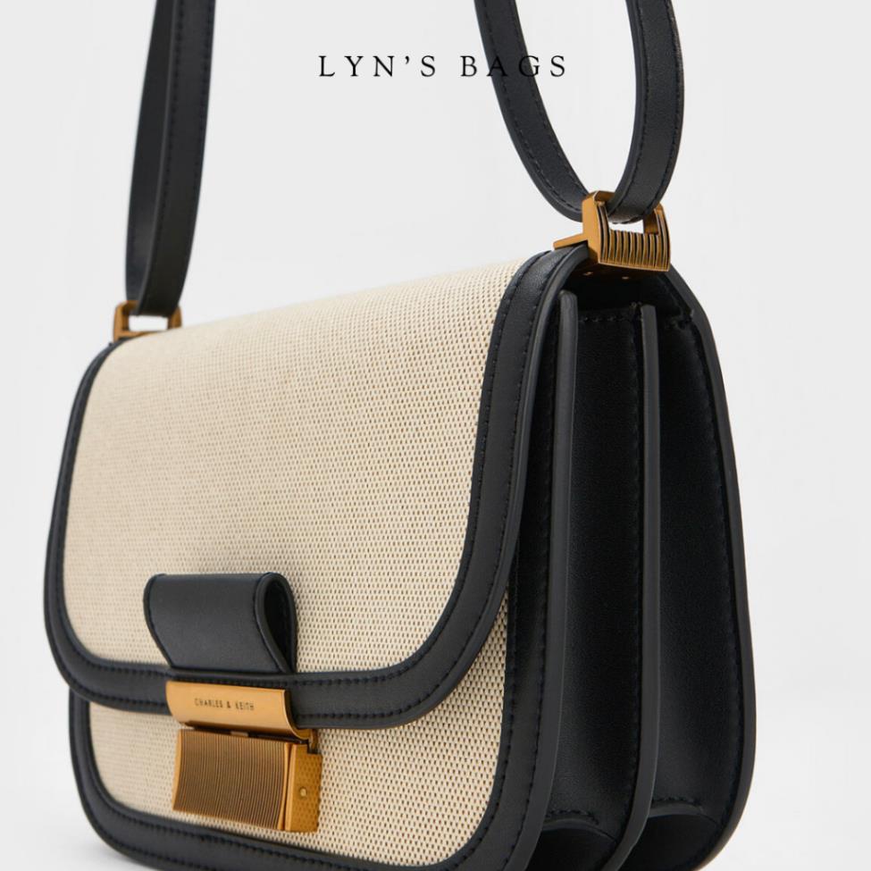 Túi xách nữ CNK phối dạ sẵn 2 màu đen, nâu