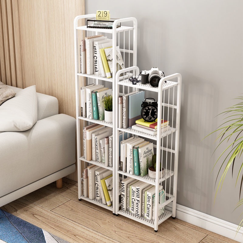 ✁✜Giá sách sắt rèn nhiều lớp cao từ trần đến sàn tủ sách để bàn học sinh giá sách trẻ em gia đình giá để đồ sát tường gi