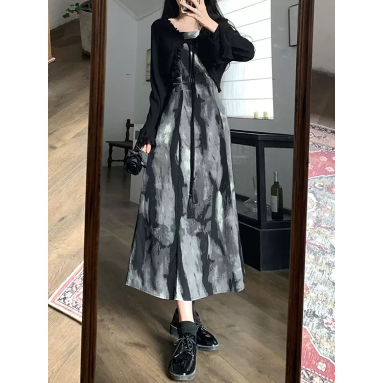 Set Áo Váy Hai Mảnh Dáng Ôm Phong Cách Trung Hoa Cổ Điển