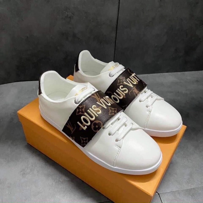 Giày Slipon LV Trắng đế Cao Su - Giày Slipon Nam