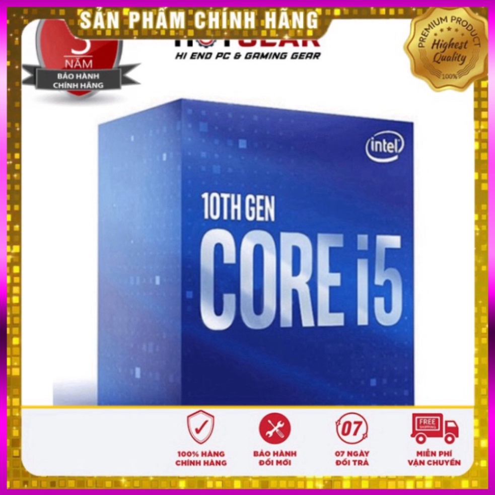 CPU Intel Core i5 10400F (2.90 Up to 4.30GHz, 12M, 6 Cores 12 Threads) Box - Không có GPU onboard Sale cực sốc .