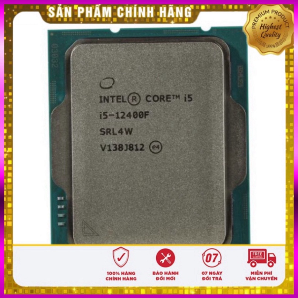 CPU I5 12400F TRAY NEW KHÔNG FAN (LGA1700, 3.00 GHz, 6 Cores 12 Threads) - BH 3 năm Sale cực sốc .