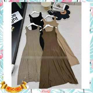 Váy suông xoè maxi dài ba lỗ trơn nhiều màu chất cotton lạnh siêu xinh hothitt