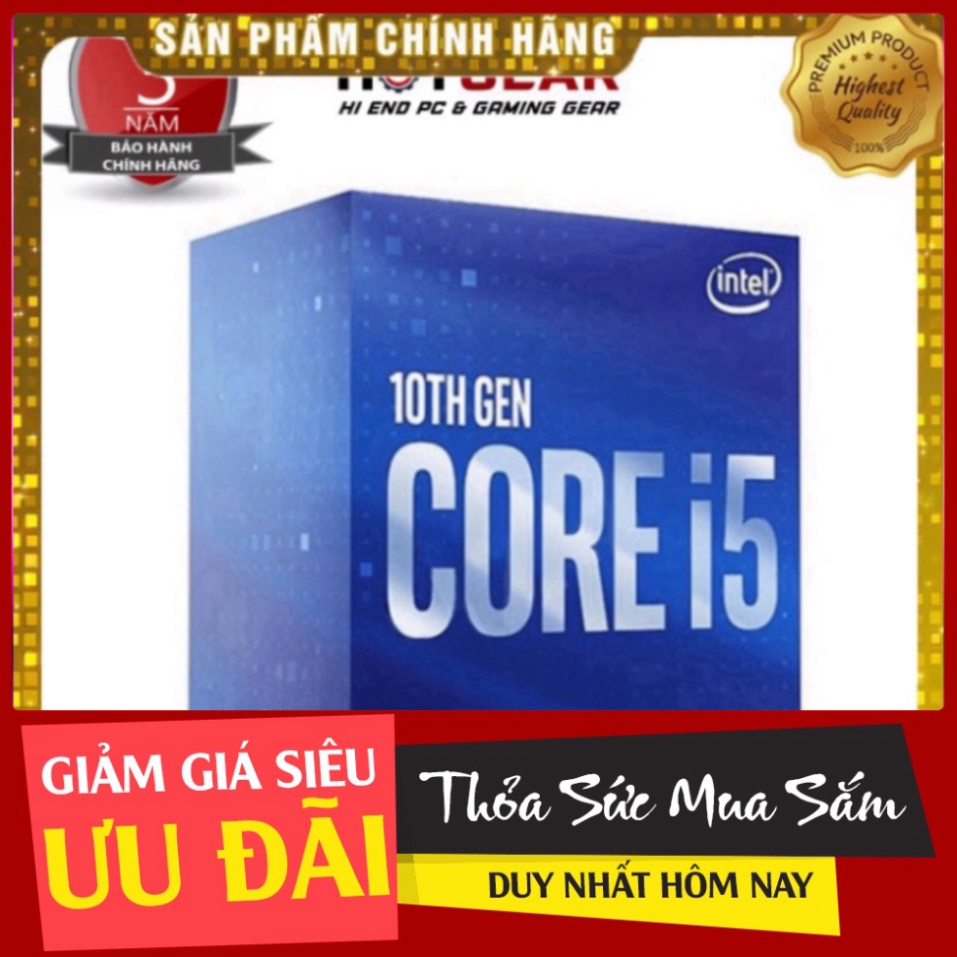 New CPU Intel Core i5 10400F (2.90 Up to 4.30GHz, 12M, 6 Cores 12 Threads) Box - Không có GPU onboard Sale cực sốc . Sa