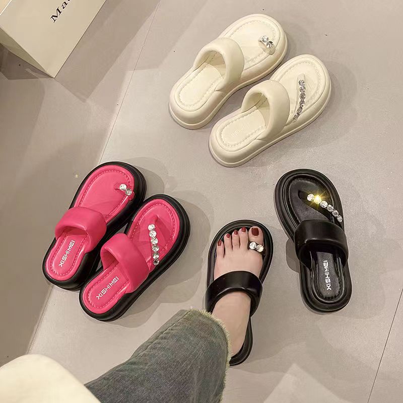 Dép đế cao Dép kẹp kim cương nước mới