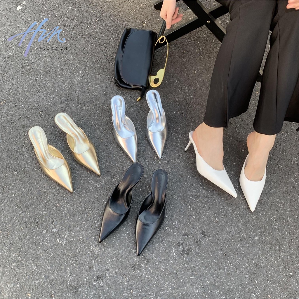 Dép Cao Gót Mũi Nhọn Phong Cách Âu Mỹ Thời Trang Xuân Hè 2023