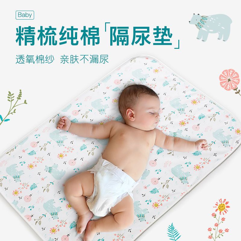 Đệm Cotton Tinh Khiết Thoáng Khí Chống Nước Có Thể Thay Đổi Được Kích Thước Cho Bé Sơ Sinh 3.4.21