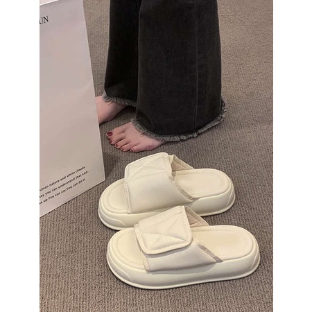 Dép bánh mì dép đi trong nhà thoải mái với bánh mì đế dày Velcro