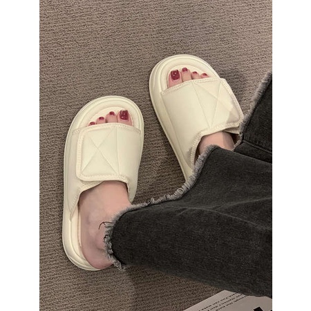 Dép bánh mì dép đi trong nhà thoải mái với bánh mì đế dày Velcro