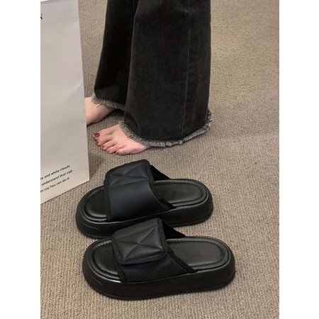 Dép bánh mì dép đi trong nhà thoải mái với bánh mì đế dày Velcro