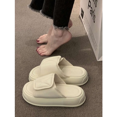 Dép bánh mì dép đi trong nhà thoải mái với bánh mì đế dày Velcro