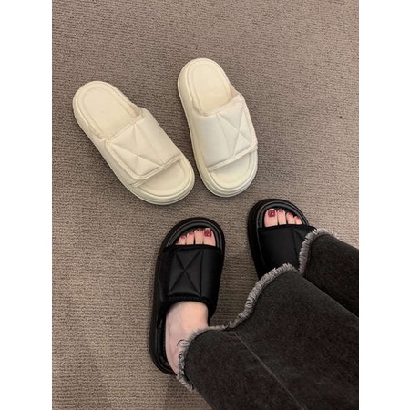 Dép bánh mì dép đi trong nhà thoải mái với bánh mì đế dày Velcro