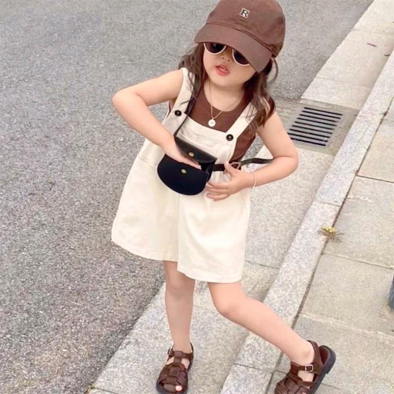 Set yếm kèm mũ màu nâu cho bé