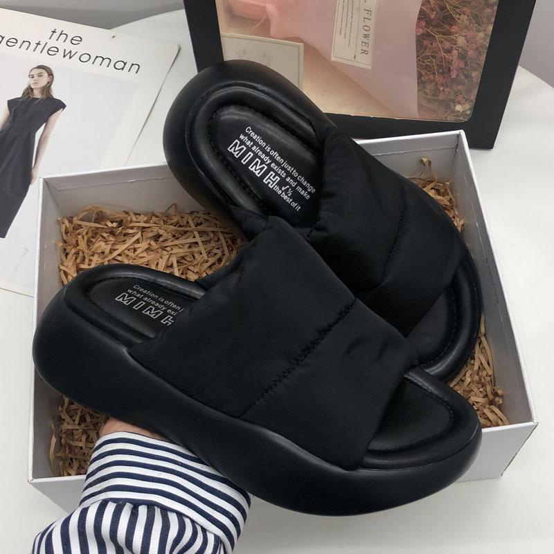 Dép lê đế cao mùa hè thoải mái bánh mì thời trang