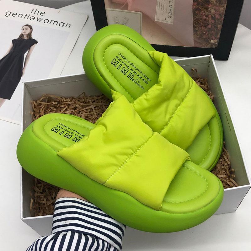 Dép lê đế cao mùa hè thoải mái bánh mì thời trang